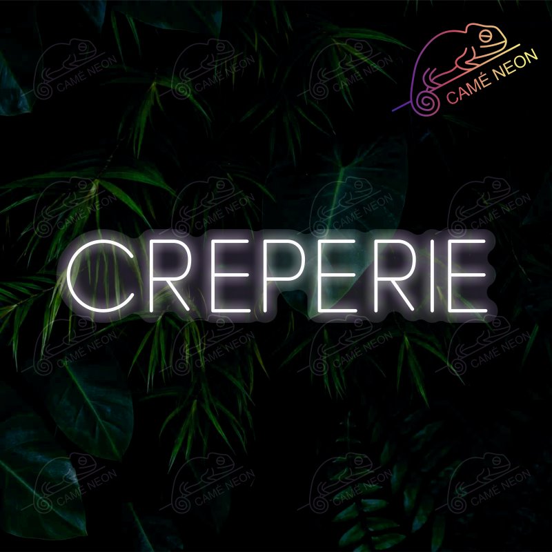 Néon LED Crêperie lumineux, idéal pour une ambiance chaleureuse et conviviale dans un restaurant.