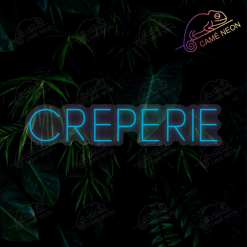 Néon LED Crêperie lumineux, idéal pour une ambiance chaleureuse et conviviale dans un restaurant.