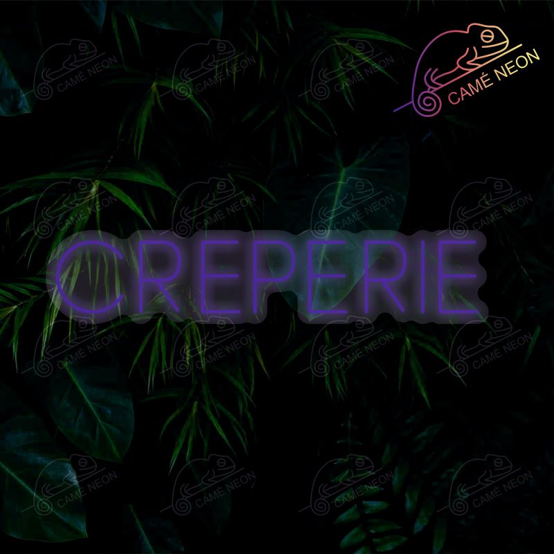 Néon LED Crêperie lumineux, idéal pour une ambiance chaleureuse et conviviale dans un restaurant.