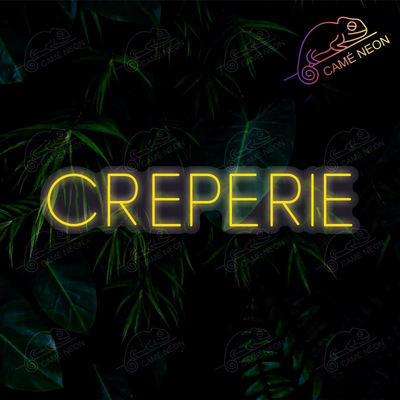 Néon LED Crêperie lumineux, idéal pour une ambiance chaleureuse et conviviale dans un restaurant.