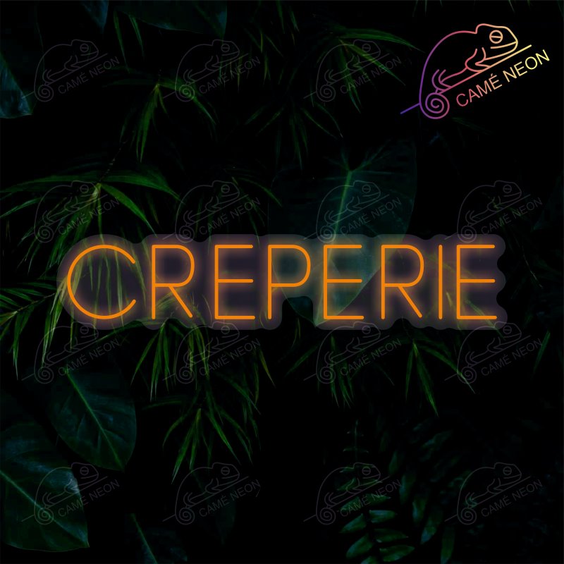 Néon LED Crêperie lumineux, idéal pour une ambiance chaleureuse et conviviale dans un restaurant.