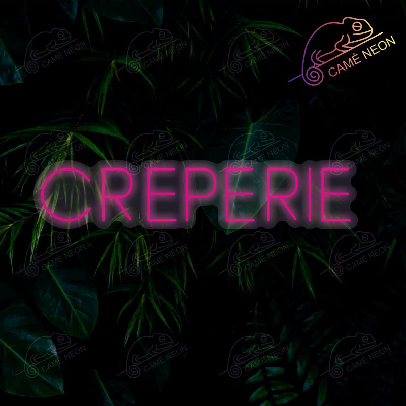 Néon LED Crêperie lumineux, idéal pour une ambiance chaleureuse et conviviale dans un restaurant.