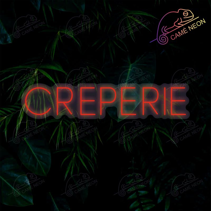 Néon LED Crêperie lumineux, idéal pour une ambiance chaleureuse et conviviale dans un restaurant.