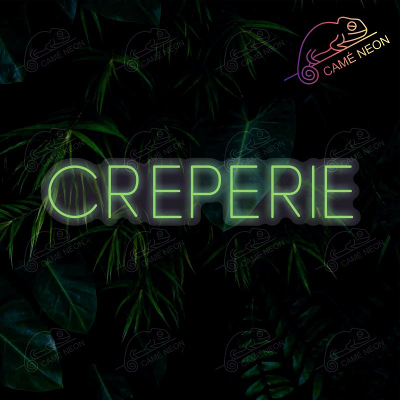 Néon LED Crêperie lumineux, idéal pour une ambiance chaleureuse et conviviale dans un restaurant.