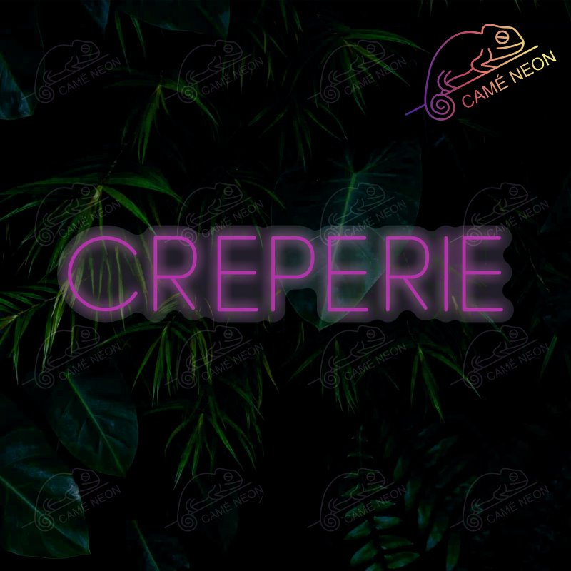 Néon LED Crêperie lumineux, idéal pour une ambiance chaleureuse et conviviale dans un restaurant.