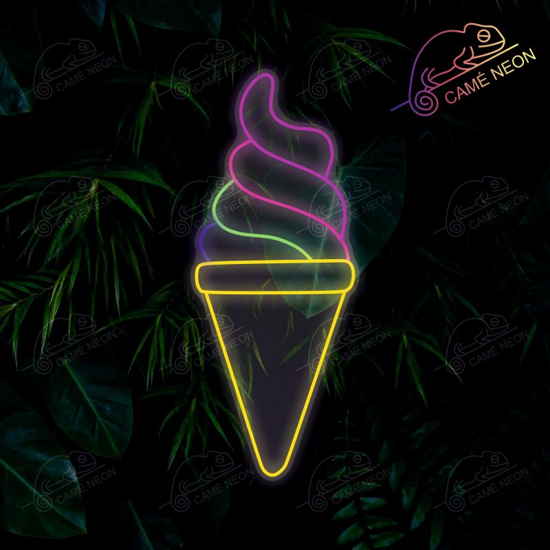 Néon LED Glace lumineux, idéal pour une décoration fun et gourmande dans un glacier ou une boutique.