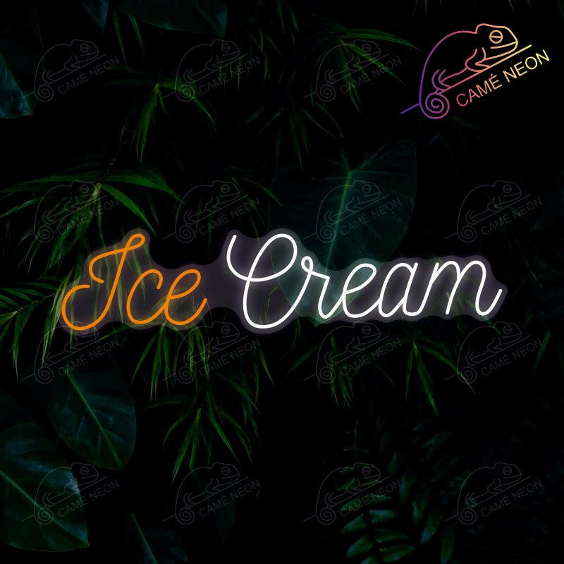 Néon LED Ice Cream lumineux, idéal pour une ambiance fun et gourmande dans un glacier ou une boutique.