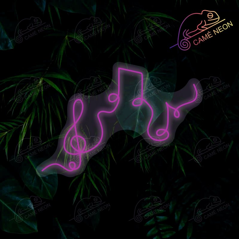 Néon LED Note de Musique lumineux, idéal pour une ambiance musicale dans un studio ou un bar.