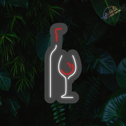 neon led bouteille de vin rouge