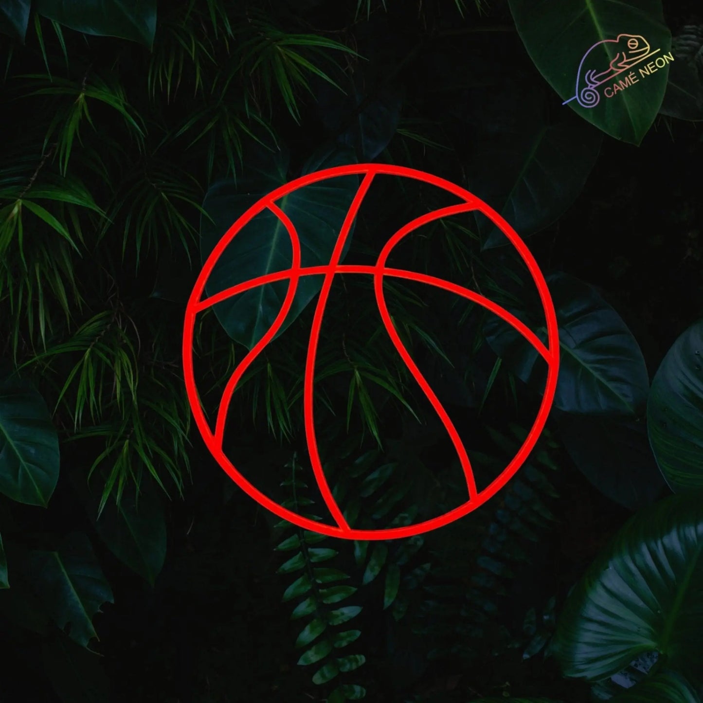 neon led de ballon de basket rouge
