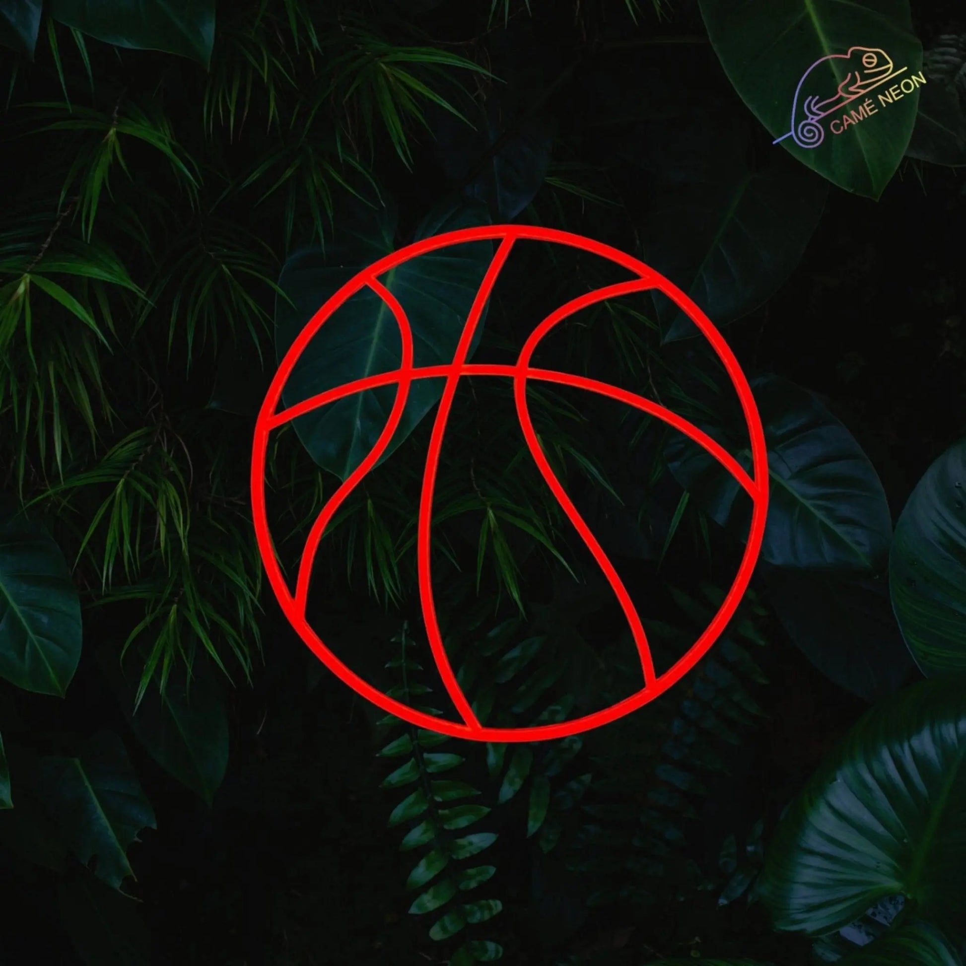 neon led de ballon de basket rouge