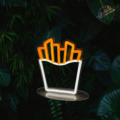 neon frites dans un cornet pour restaurant