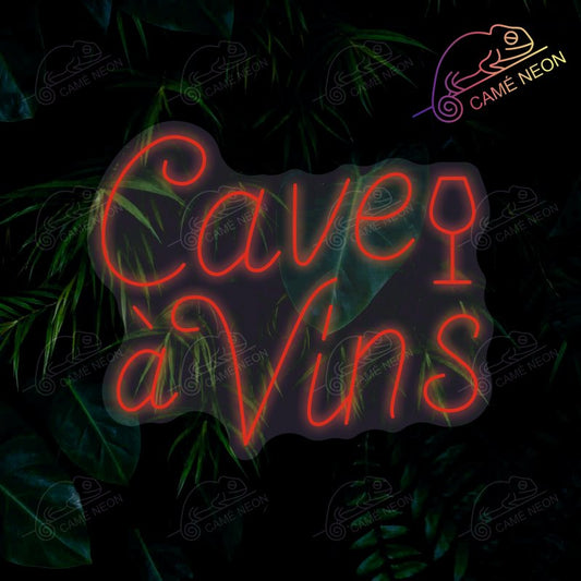 Décoration LED élégante avec le texte Cave à Vin, parfaite pour une ambiance chaleureuse et sophistiquée.