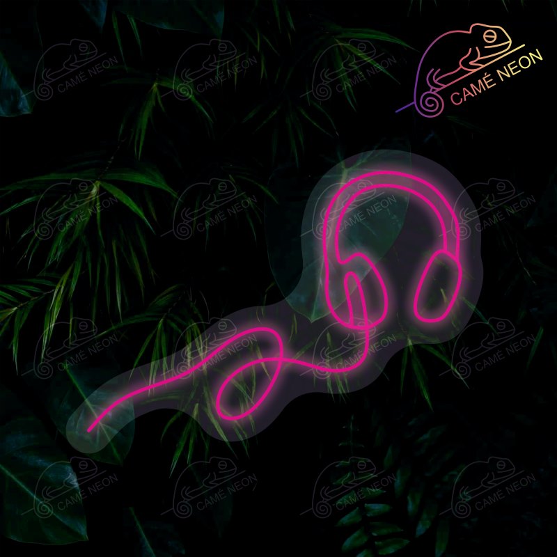 Néon LED casque audio rose vif, parfait pour un style audacieux.