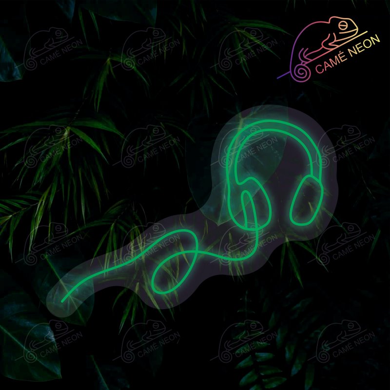 Néon LED casque audio vert, idéal pour une ambiance naturelle et énergisante.
