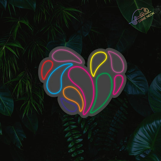 coeur lumineux de décoration en neon led multicouleur pour chambre ou salon 