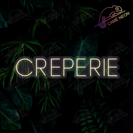Néon LED Crêperie lumineux, idéal pour une ambiance chaleureuse et conviviale dans un restaurant.
