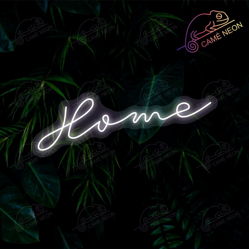 Néon LED Home lumineux, idéal pour une décoration chaleureuse et accueillante dans un salon ou une entrée.