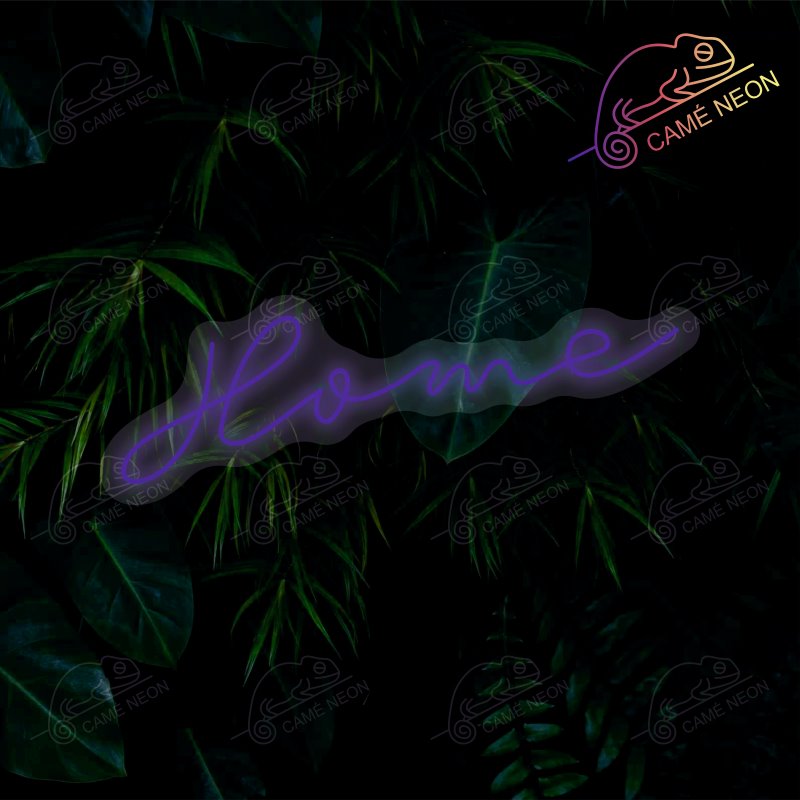 Néon LED Home lumineux, idéal pour une décoration chaleureuse et accueillante dans un salon ou une entrée.