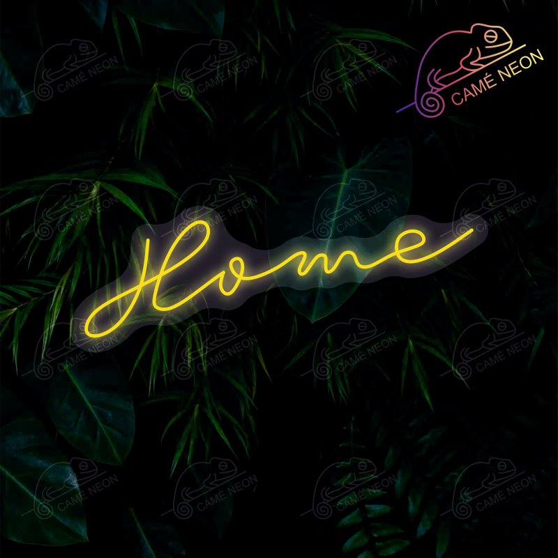 Néon LED Home lumineux, idéal pour une décoration chaleureuse et accueillante dans un salon ou une entrée.