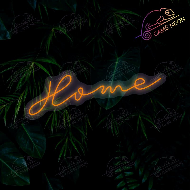 Néon LED Home lumineux, idéal pour une décoration chaleureuse et accueillante dans un salon ou une entrée.
