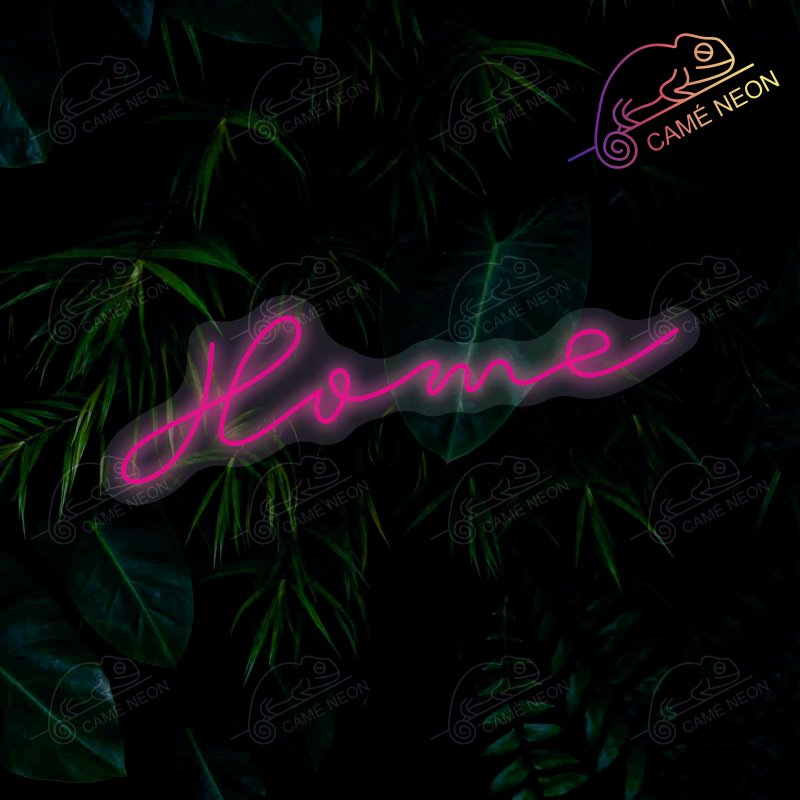 Néon LED Home lumineux, idéal pour une décoration chaleureuse et accueillante dans un salon ou une entrée.