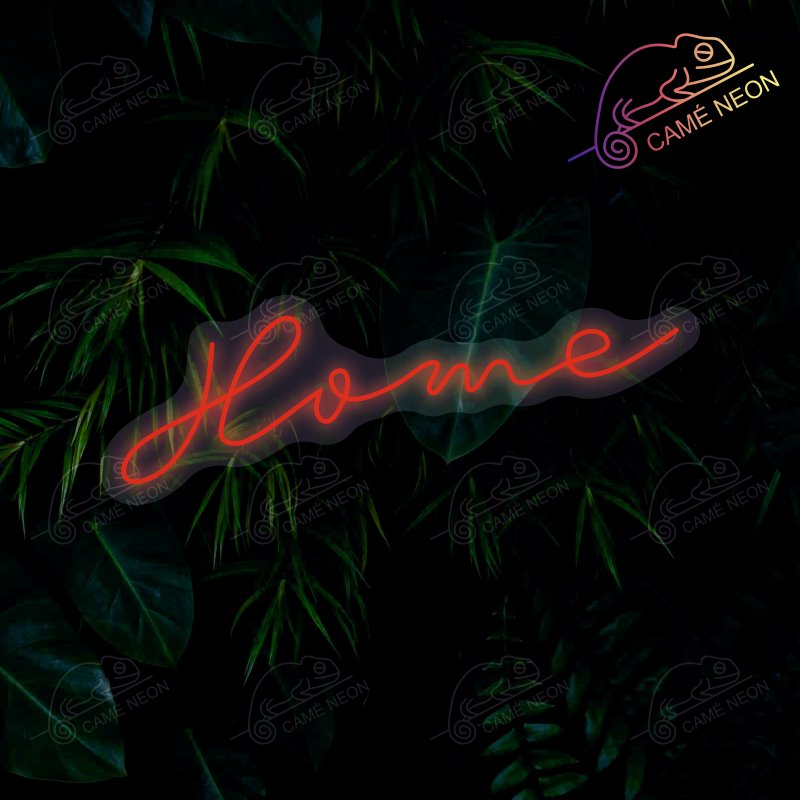 Néon LED Home lumineux, idéal pour une décoration chaleureuse et accueillante dans un salon ou une entrée.
