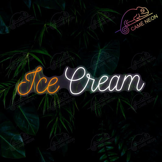 Néon LED Ice Cream lumineux, idéal pour une ambiance fun et gourmande dans un glacier ou une boutique.
