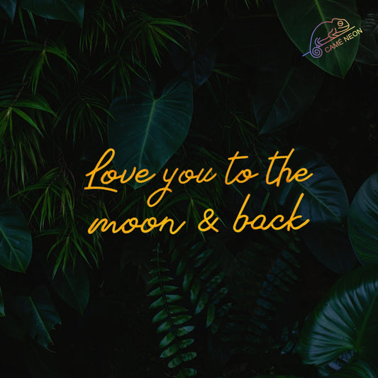 neon ou decoration de mariage citation love you to the moon and back