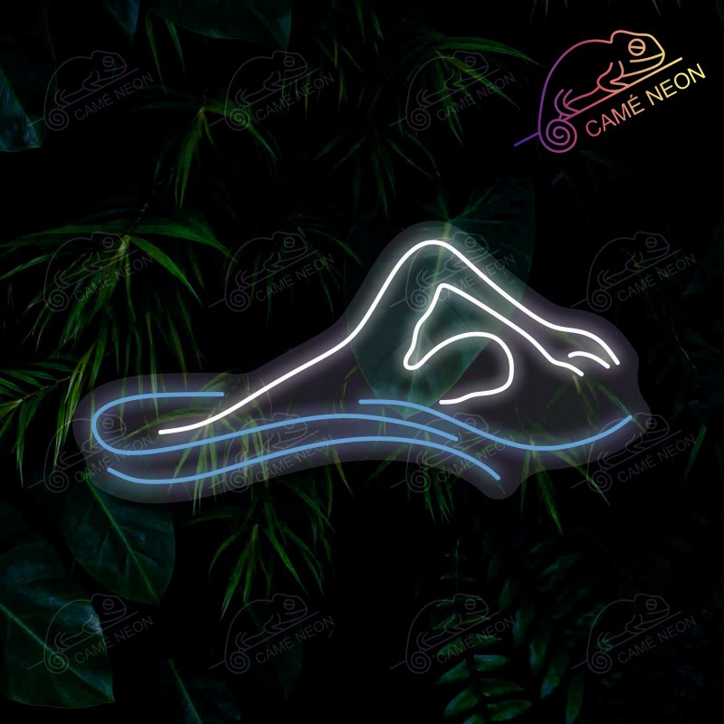 Néon LED Nageur lumineux, idéal pour une ambiance sportive et dynamique dans une piscine ou un centre aquatique.
