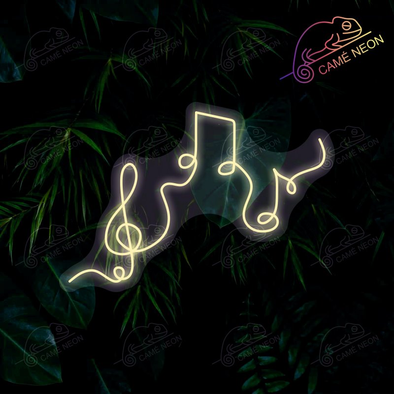 Néon LED Note de Musique lumineux, idéal pour une ambiance musicale dans un studio ou un bar.