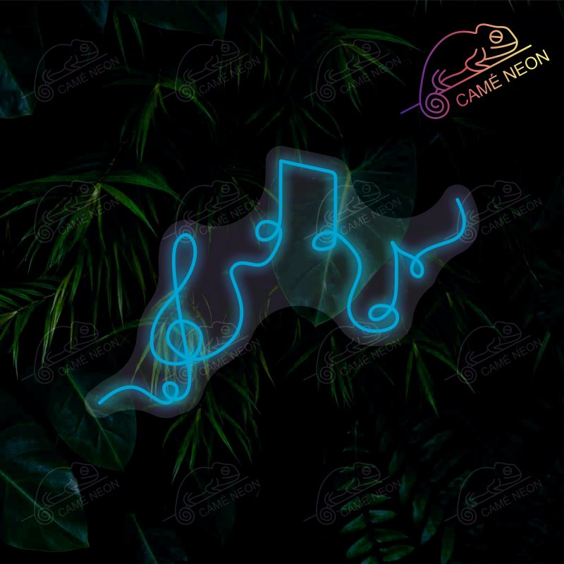 Néon LED Note de Musique lumineux, idéal pour une ambiance musicale dans un studio ou un bar.