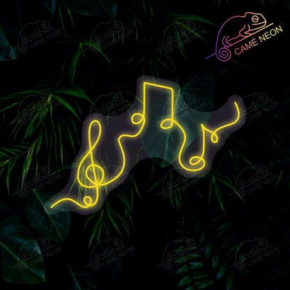 Néon LED Note de Musique lumineux, idéal pour une ambiance musicale dans un studio ou un bar.