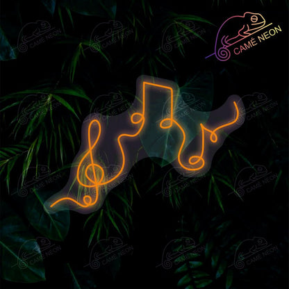 Néon LED Note de Musique lumineux, idéal pour une ambiance musicale dans un studio ou un bar.