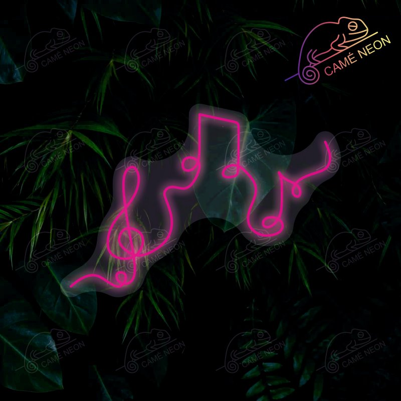 Néon LED Note de Musique lumineux, idéal pour une ambiance musicale dans un studio ou un bar.