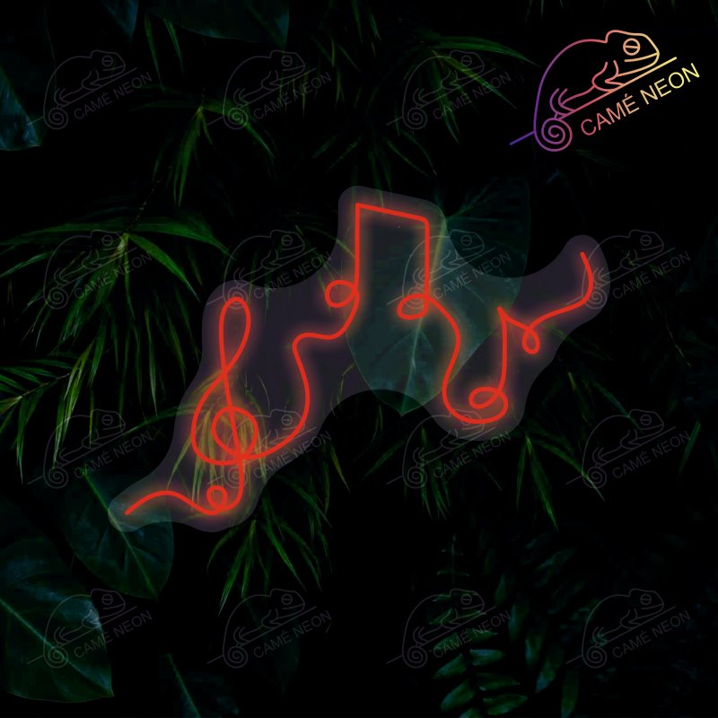 Néon LED Note de Musique lumineux, idéal pour une ambiance musicale dans un studio ou un bar.