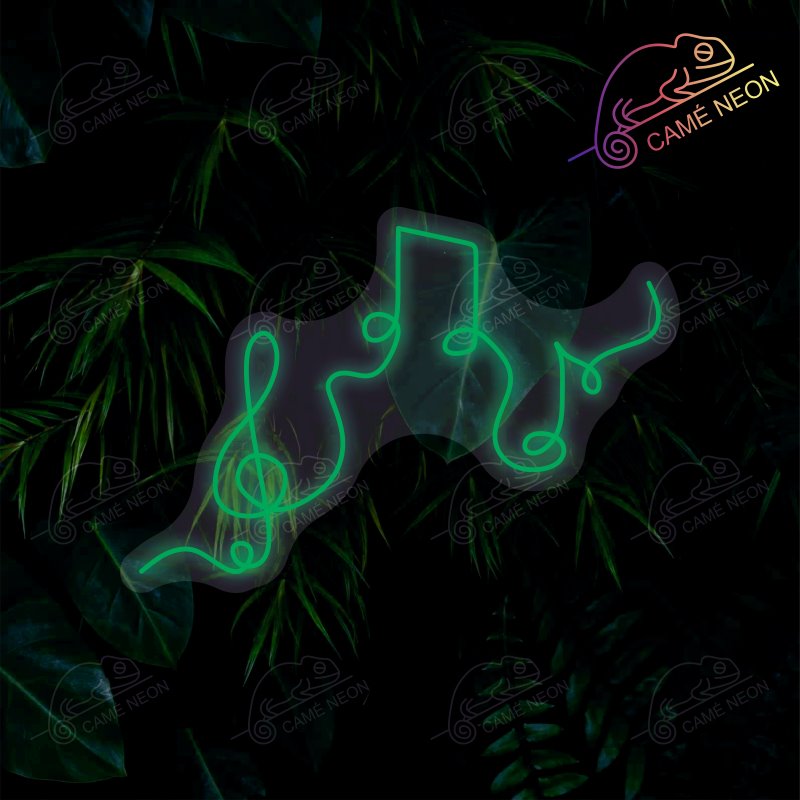 Néon LED Note de Musique lumineux, idéal pour une ambiance musicale dans un studio ou un bar.